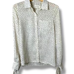 B. Original By Shoe Fly Button Down Top Size Medium Stars Aline Tie Cuffs